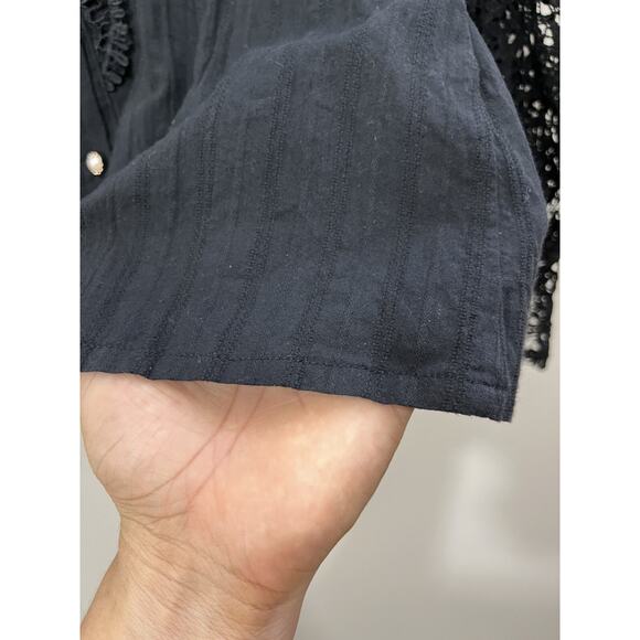 Victorian Edwardian Inspired Romantic Goth Whimsigoth Button Up Top M Witchy Y2K - Picture 6 of 12